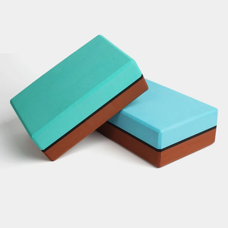 Custom Logo Printed Brick Natural Cork Soft EVA Customize Yoga Block