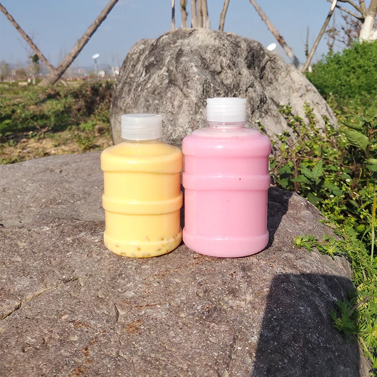 500ml 650ml Mini Bucket Boba Tea Containers with Holder for Milk Iced Tea bucket Barrels for Tea Shop 16oz 22oz