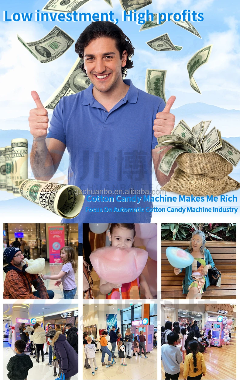 Popular Intelligent Business Vending Machine Automatic Cotton  And Candy Machine Making Robot Vending Machine For Shopping Mall