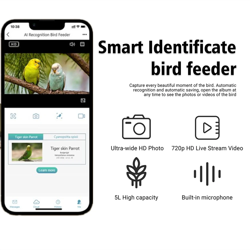Outdoor Wildlife Smart Bird Feeder with AI Recognition APP Control Camera Bird Watching Camera Auto Capture Bird Videos Pictures