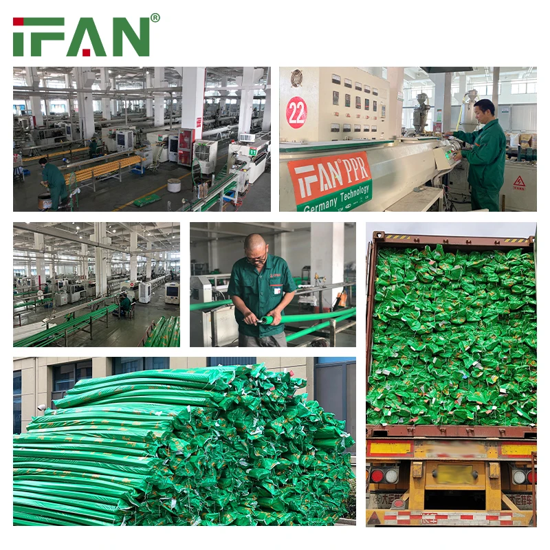 IFAN Construction Plastic Tubes Factory Germany Standard Green PPR Fiber Glass Composite PPR Pipe