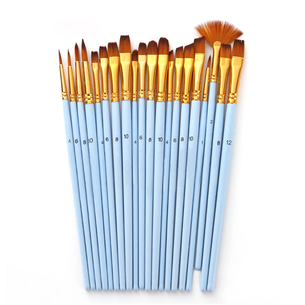 Eco Friendly Professional Artist Paint Brush Set of 20 Painting Brushes Kit Fabulous Wood handle paint brushes for art painting (1600782399762)