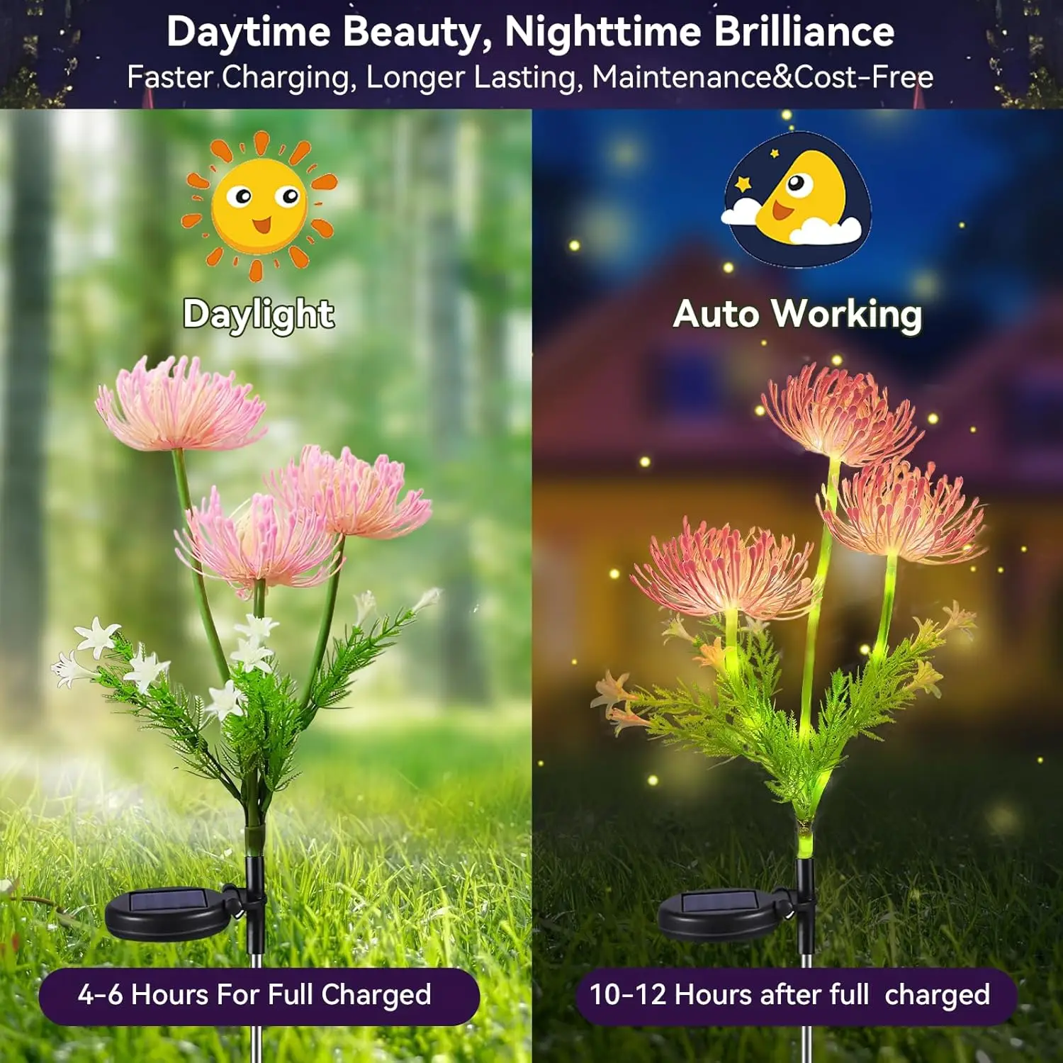 Raybwin High Quality Wholesale Waterproof IP65 Artificial Silk Seaside Flower Flower For Garden Lawn Landscape Decoration