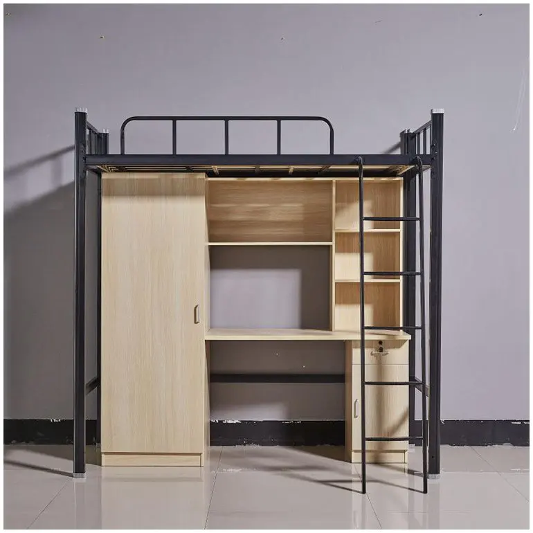 Unique Design Hot Sale Bed And Table Wholesale Dormitory Double Decker Modern Iron Bunk Bed Prices