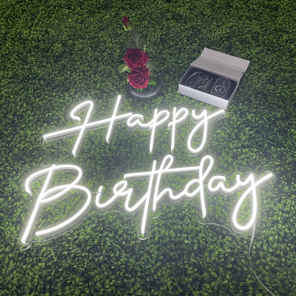 
Drop Shipping Wholesale Flex Wall Happy Birthday Customized Electronic Neon Signs Led Neon Light Sign For Advertising 