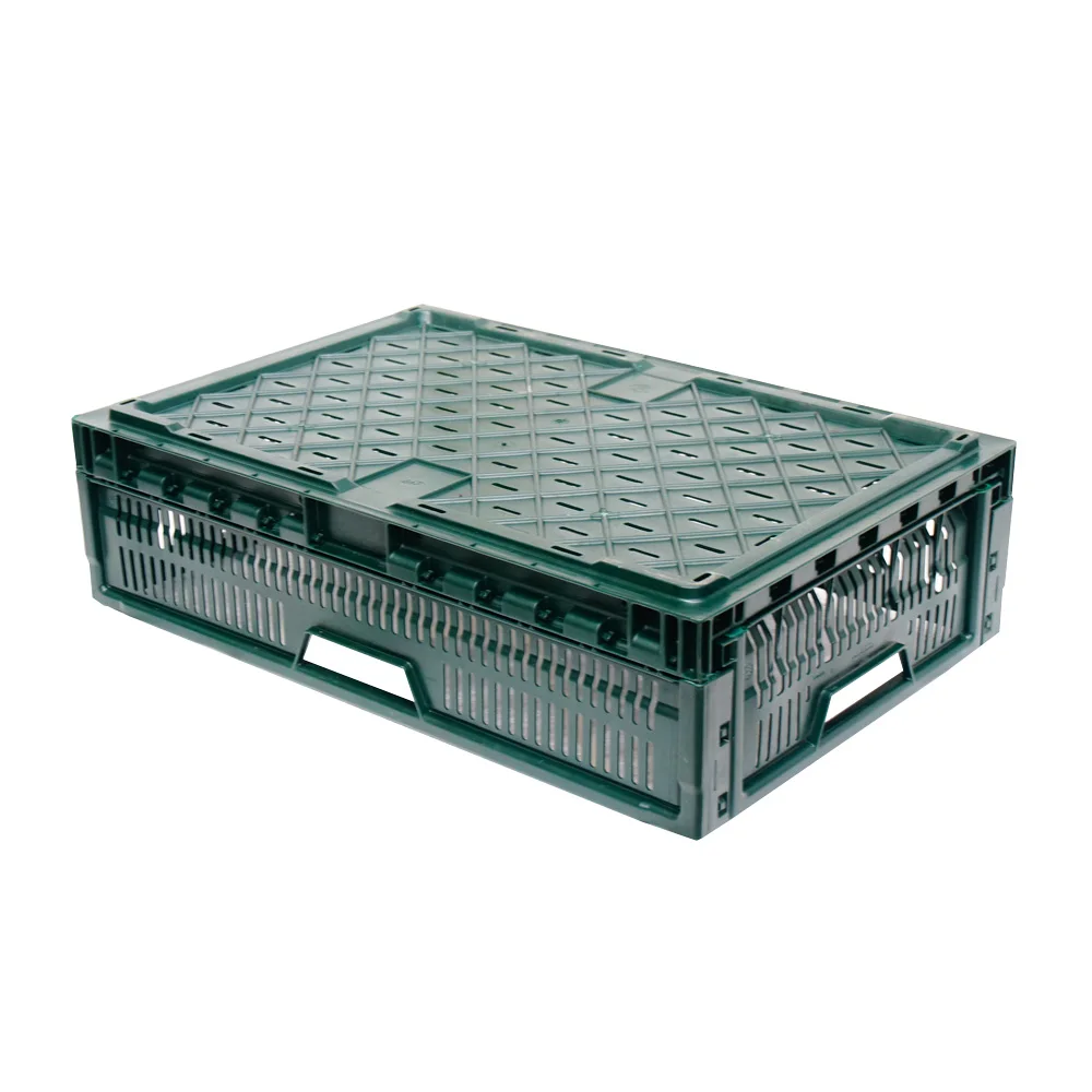 Logistic Shipping Durable Fruit Vegetable Use Stacked Folding Pallet Box Custom Folding vented plastic bulk container