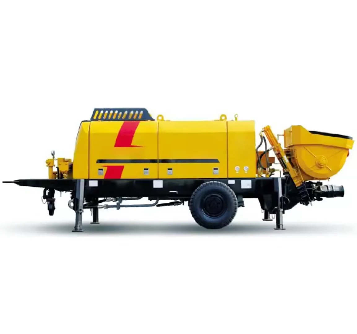 HBT6006A-5 Concrete trailer pump for construction 70m3 /h small concrete trailer pump