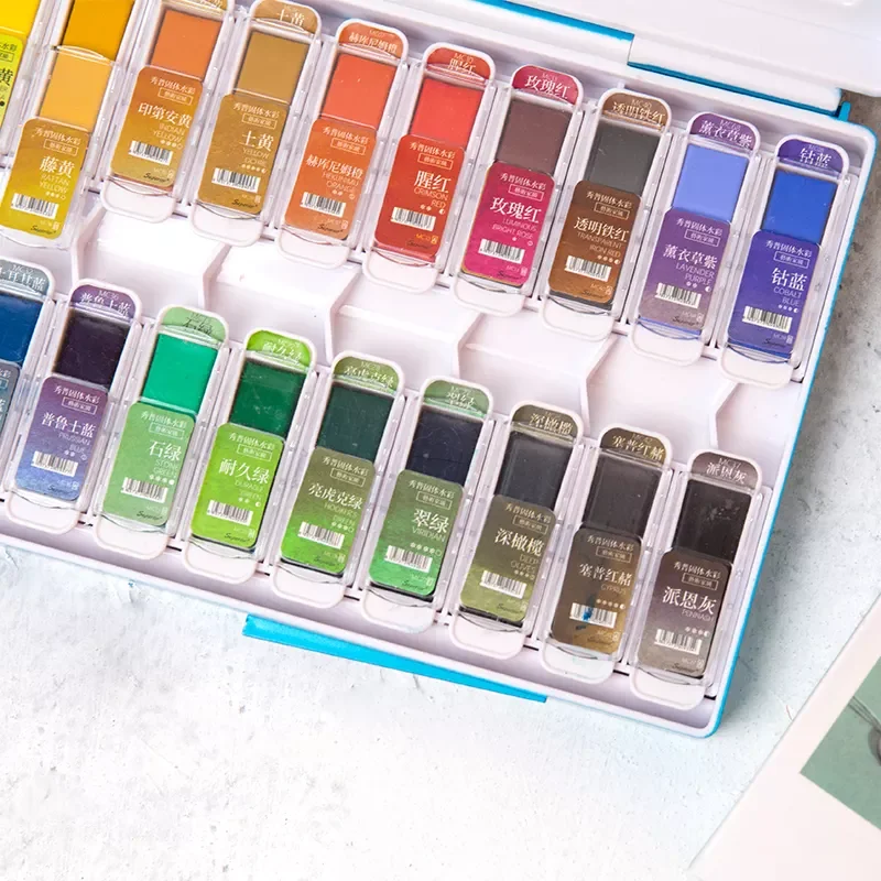 Wholesale School Professional Solid Creative Hand Painted Handmade Watercolor Paint Set