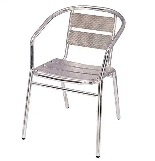 Manufacturers hot sell modern outdoor garden Double-tube Aluminum Plate backrest chair with armrest