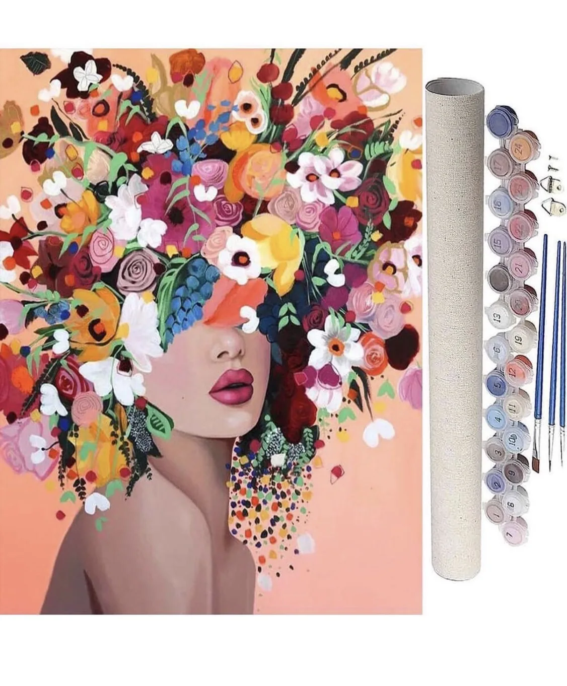 Wholesale beautiful  Painting by Numbers Frame Custom Home Decoration Portrait Oil Painting DIY Canvas Painting by Numbers