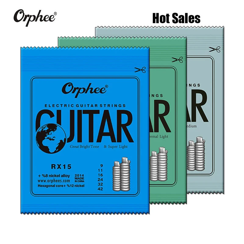Струны Orphee для электрогитары, 1 комплект из 6 практичных никелированных стальных струн в оригинальной розничной упаковке