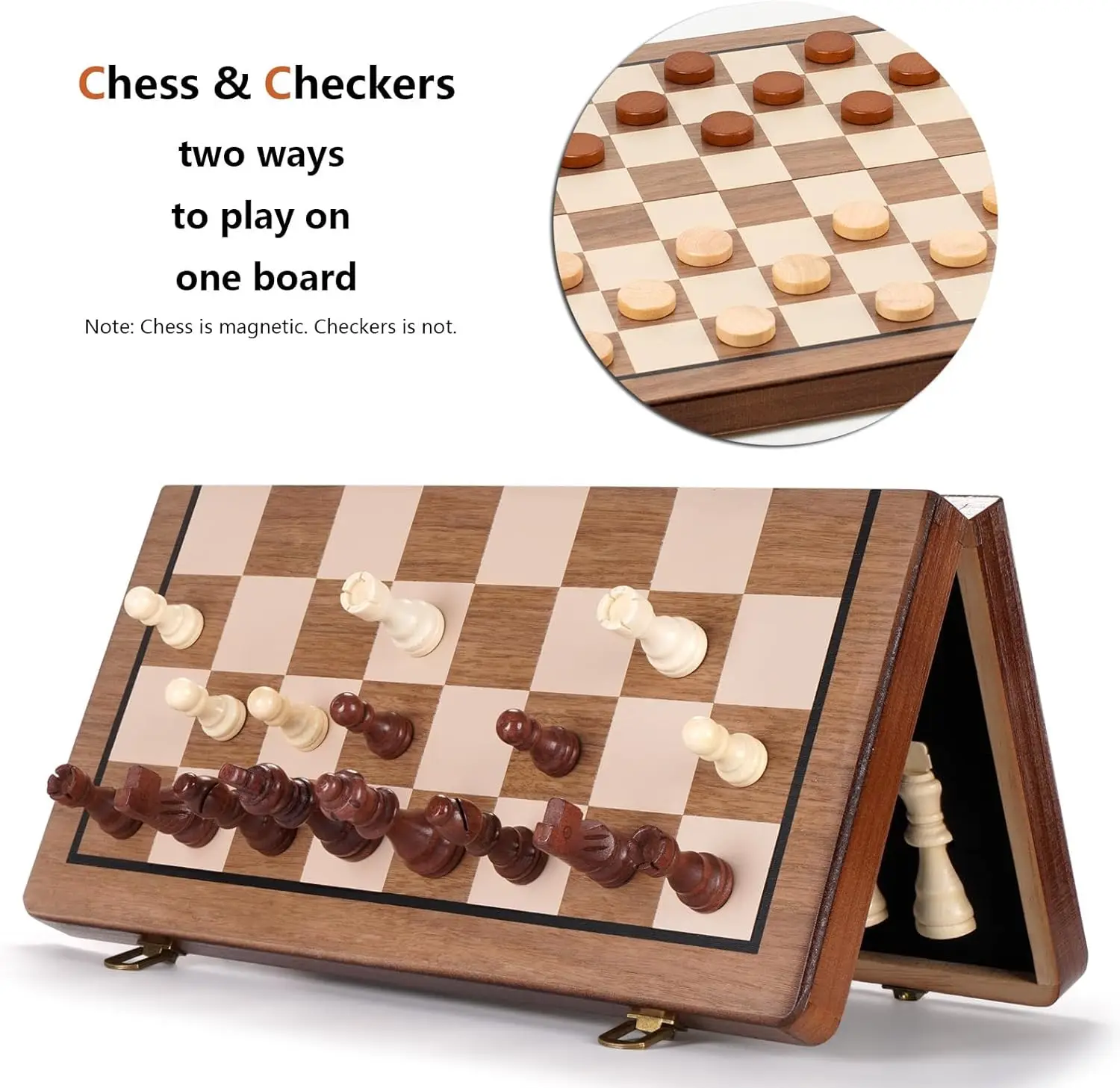 cheap magnet mini wooden chess pieces board game travel magnetic chess set custom wood board games for family