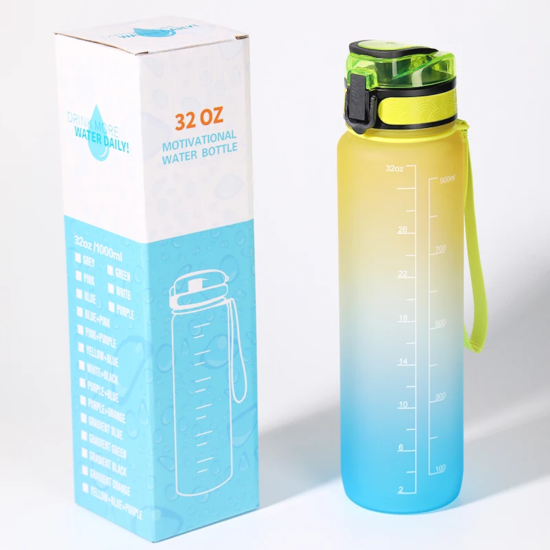 amazon hot sale 32oz eco friendly  cool color changing tritan water bottles for gym/sport/tour with motivational time marker