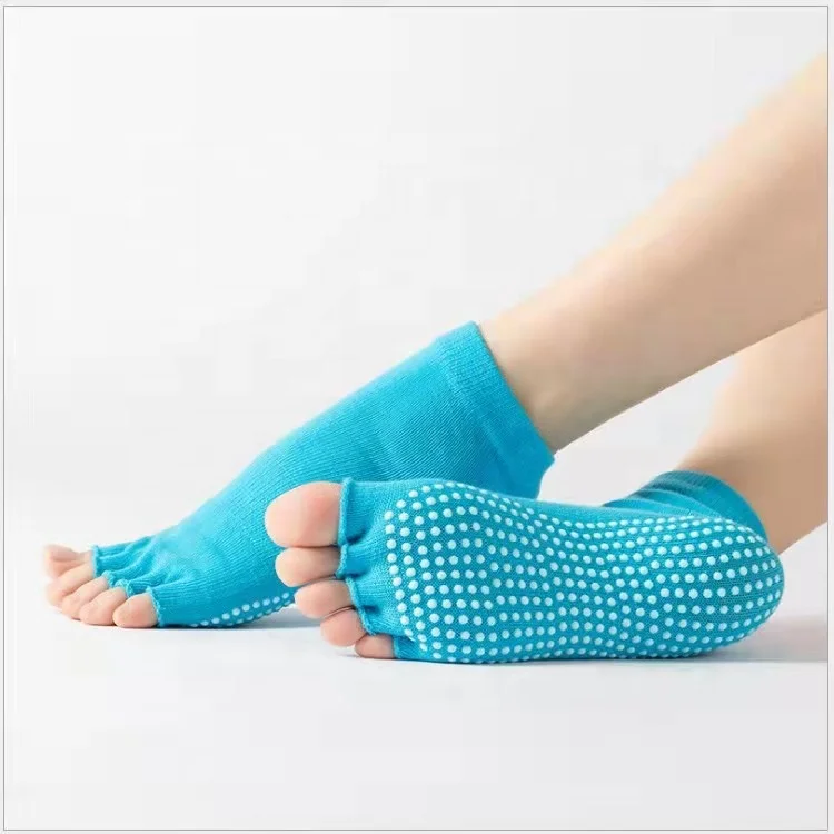 Wholesale custom women yoga socks toeless grip eco friendly open toe yoga socks