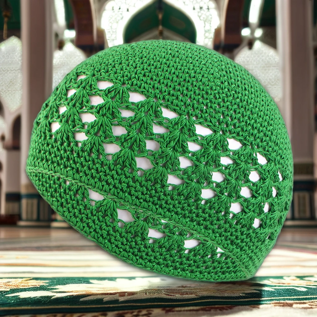 BESTELLA Brand Wholesale knit Muslim Egyptian Prayer skull beanies hat Kufi Islamic Kofi Embroidered Kufi Hats without cuff