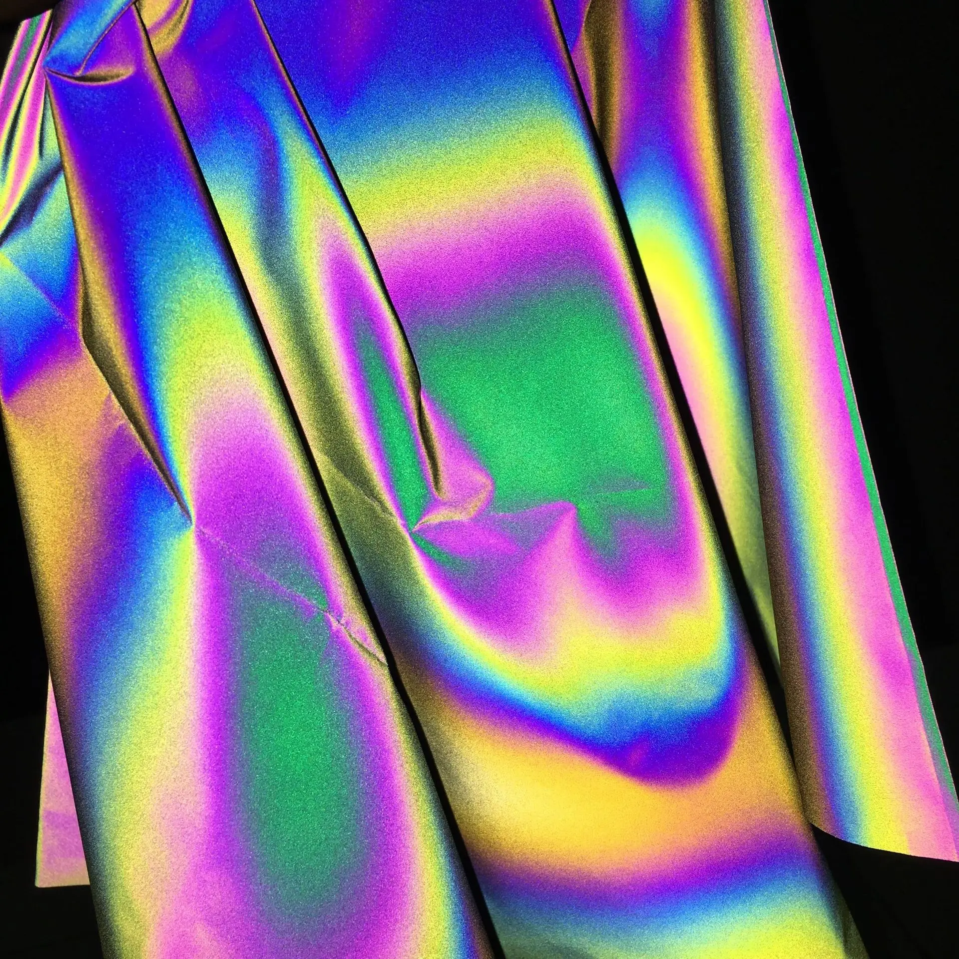 Reflective Sheet Shade Fabric Textile Polyester Reflection Multi Colour Highly Indoor Photographic Cool Coated Fabric Iridescent