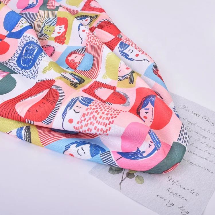 New Cartoon Person Abstract Figure Print 600d Polyester Oxford Fabric For Tablecloth Cushion
