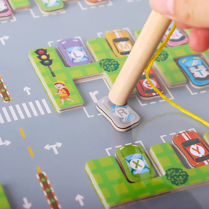 Kids Magnetic Alphabet Cognitive Maze Letter Puzzle Learning Activities Board Montessori Fine Motor Skills Toys