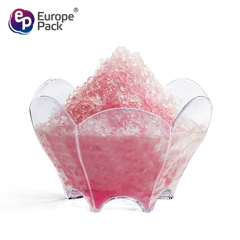 Europe Pack hot sale products flower shape 90ml 3oz disposable plastic dessert cup