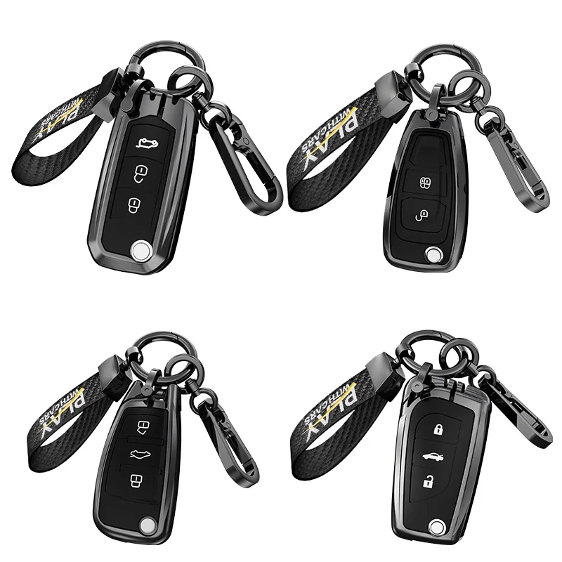 Metal Leather Car Custom Logo Key Cover For Hyundai Solaris ix35 ix45 ELANTRA Santa Fe HB20 Verna HY15/HY20/TOY40 Blade Keychain