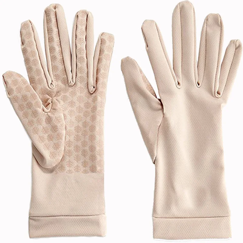 New Summer Womens Multicolor Anti Slip Sunscreen Uv Sun Proof Protection Lightweight Nylon Women Gloves for Driving