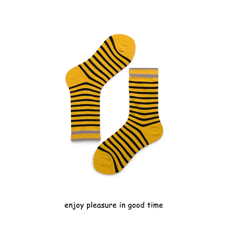 
France style cotton retro strip unisex fun slouch designer socks for women 