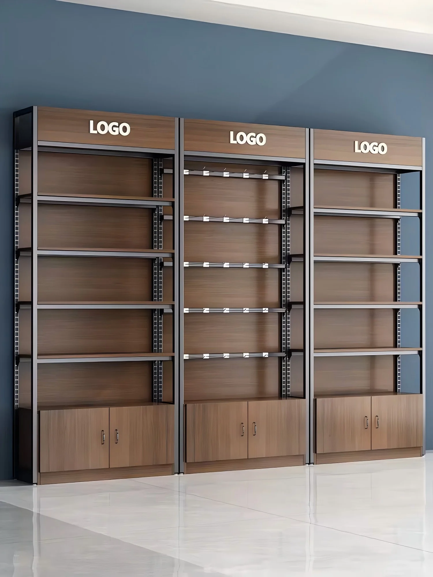 Meicheng Wood Display Stand Store Shelves Display Racks Book Shelves Retail Supermarket Display Rack