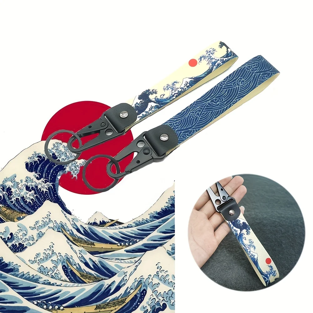 Hokkaido Waves Jdm автомобильный брелок нейлоновый термопереводное кольцо для ключей ремешок модифицированный кулон