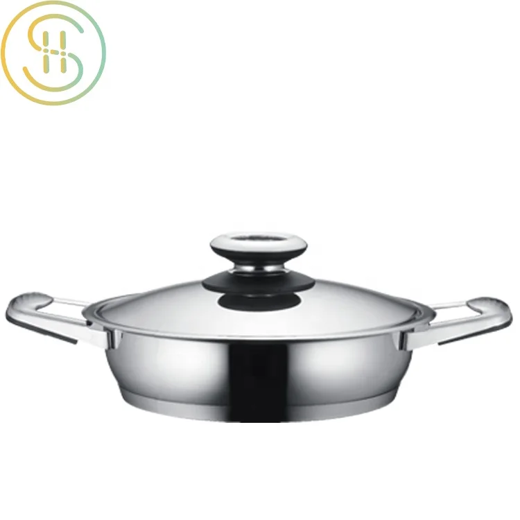 Stainless steel 304 cookware set induction 21pcs wide edge pot and pan set for home kitchen cooking