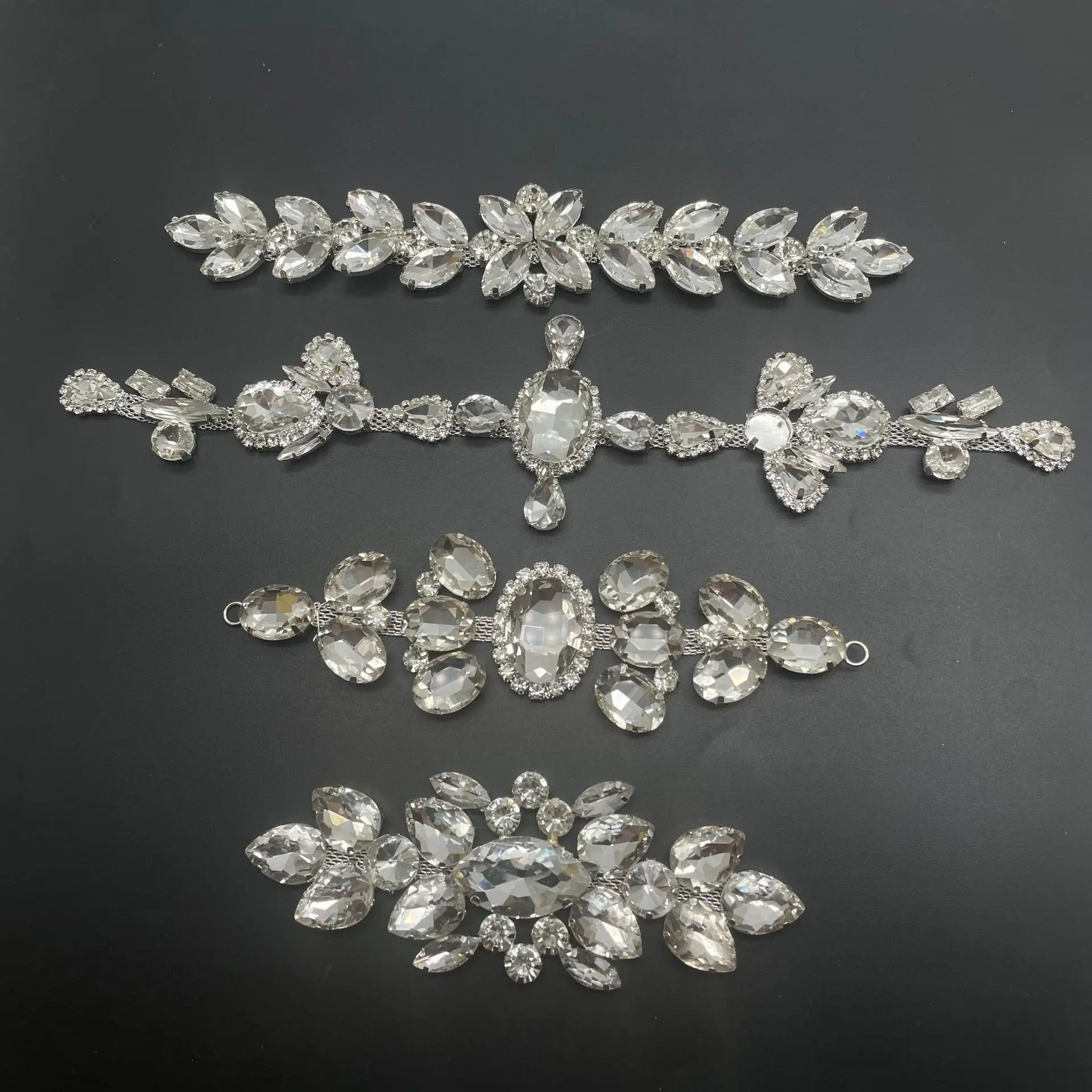 Hand-Sewn Welded Glass Rhinestone Buckle for Shoe & Bag Decoration Waist Belt Headpiece Accessory