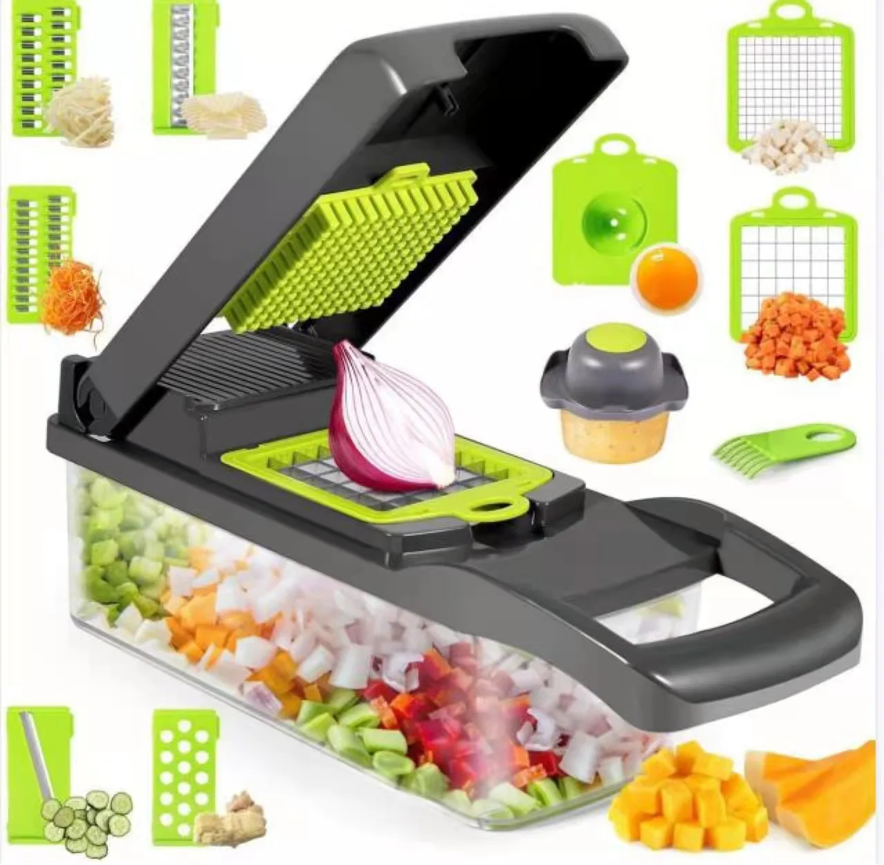 12 In 1 Hand Operated Vegetable Mandoline Slicer Veggie Chopper, Food Chopper Onion Cutter Veget