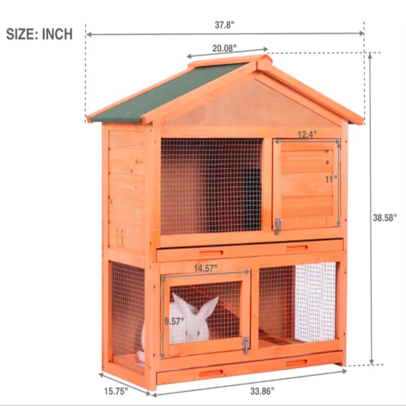 Jaalex Wholesale Cheap Wooden Waterproof Rabbits Cages Outdoor Egg Laying Chicken Coop With Cover For Sale