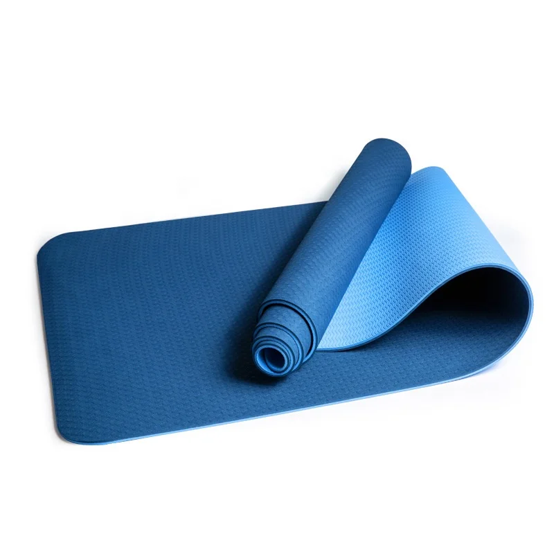 Wholesale eco-friendly Monochrome double color pilates TPE sports yoga mat for women Fitness Exercise Pad women yoga