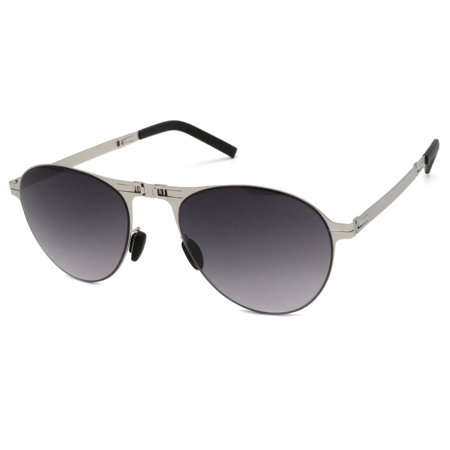 Fashion Super Thin Metal Collapsible Glasses Gafas De Sol Shades Sunglasses Foldable Polarized Sun Glasses Men Custom Logo