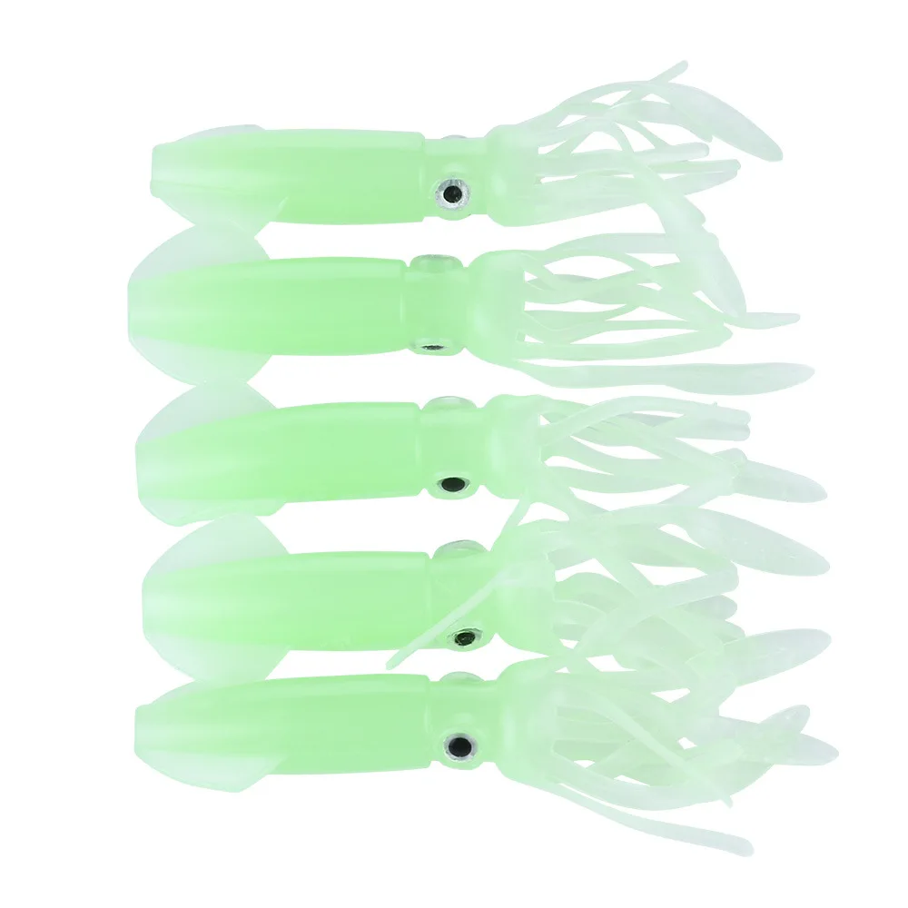 
Free Ship Artificial Baits With Hook,Luminous Squid Fish Meal,Fishing Accessories 10cm 8g 5pcs/Package 