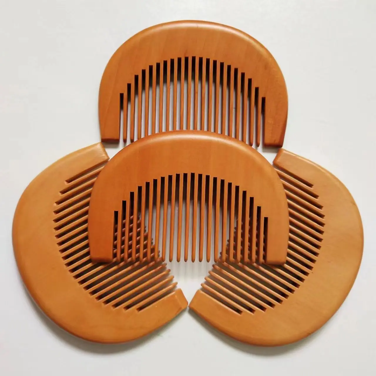 Custom Logo Promotion Korean Girl Pocket Peach Wood Hair Combs