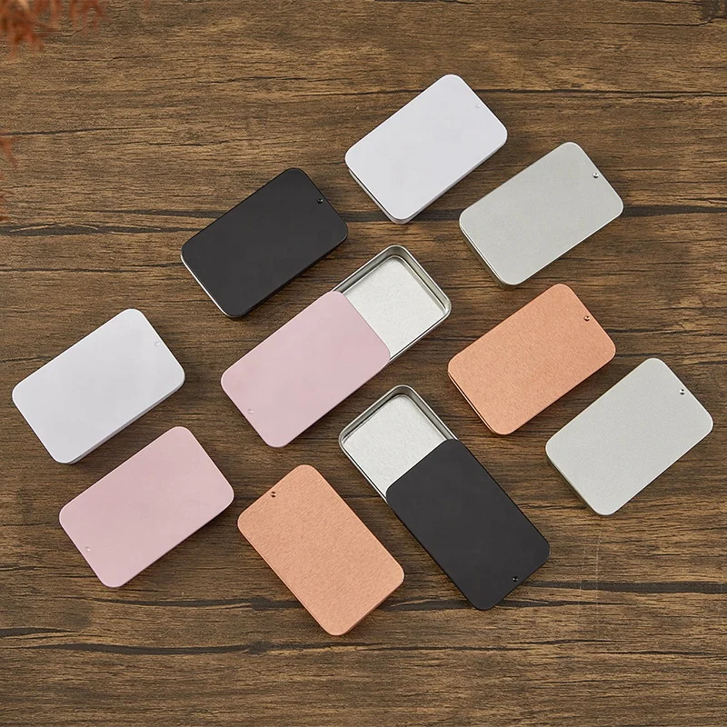 Manufacture Gift Silver Square Hinge Guitar Pick Tin Case Packaging Custom Printed Tin Box Custom