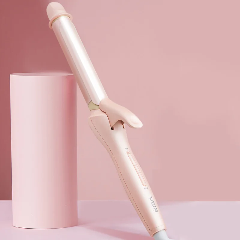 
Portable rose gold lcd hair wand curlers waver electric curling iron 360 rotating professional styling hair wand curler 