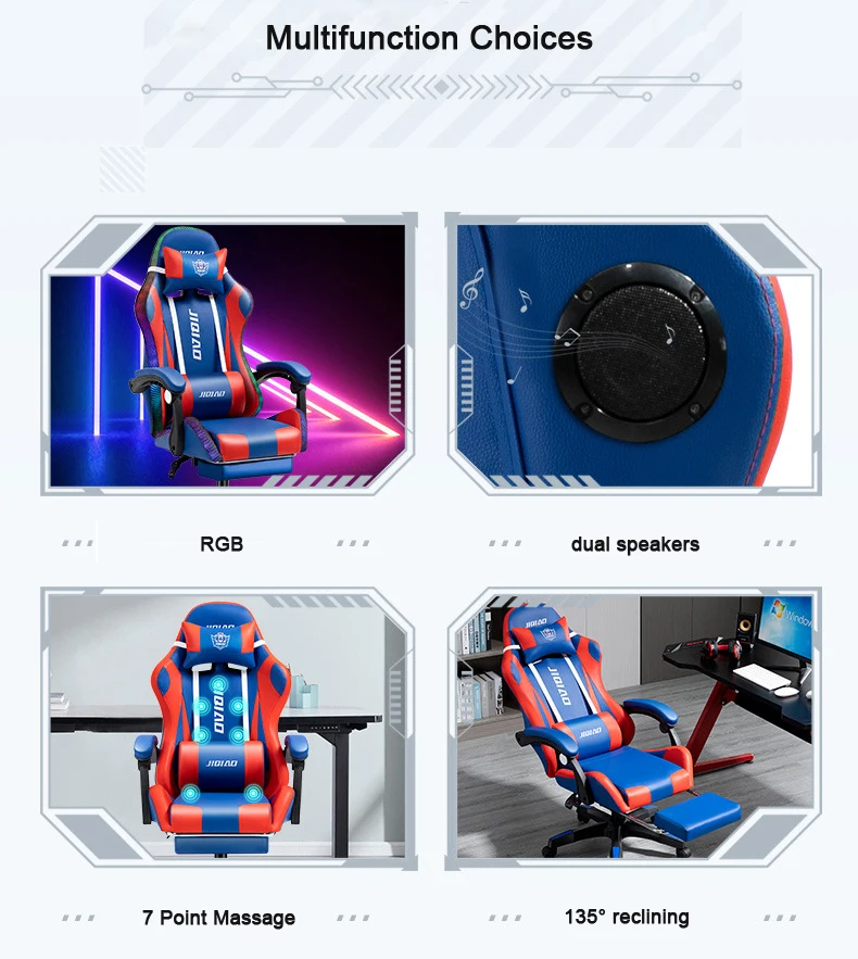 cheap price pu leather massage computer game chair ergonomic recliner racing silla gamer led rgb gaming chair