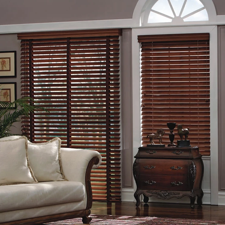 50mm Fashionable Blinds Products Fabric Blackout Horizontal Foam Wood Venetian Blind Wand