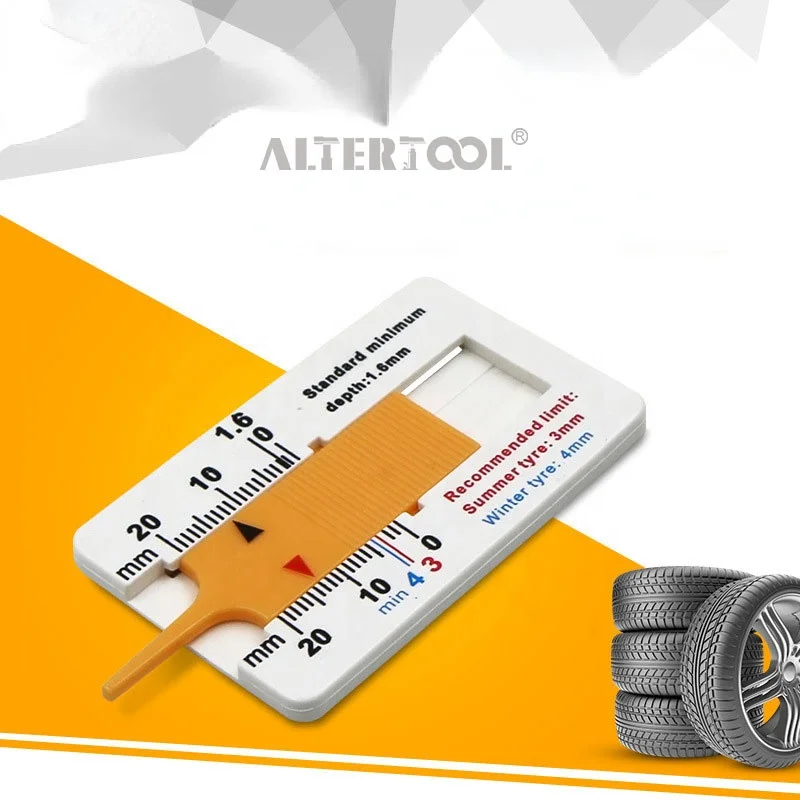 Hot selling Plastic Tire Pattern Ruler 0-20mm Rubber Tire Vernier Depth Caliper Tire Pattern Depth Ruler Portable Measuring Tool