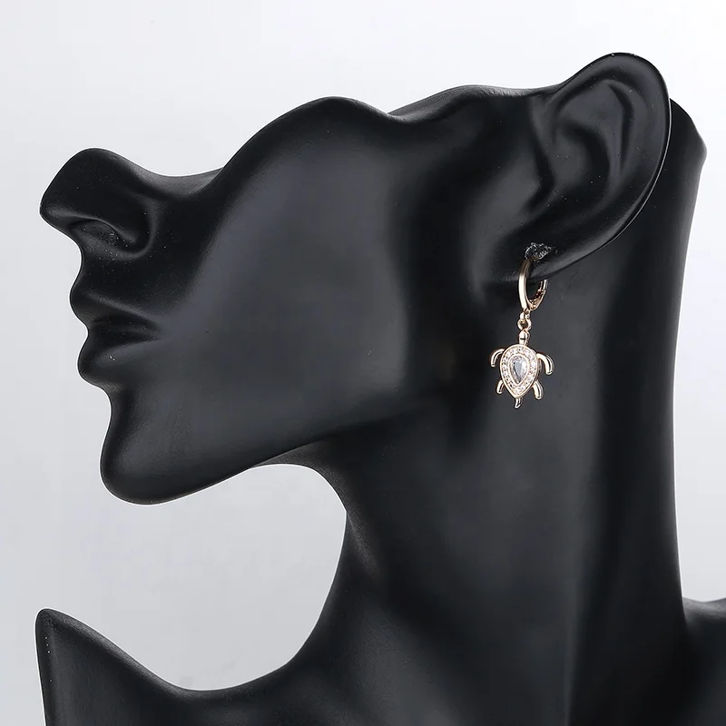Fashion Jewellery 18 Carat Gold Plated 3 Piece Jewelry Set Cubic Zirconias Cz Turtle Pendant Necklace Jewellery Sets For Women