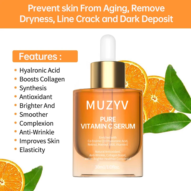 Private Label Glow Serum Removes Dark Spot Acne 30ml Anti-aging Oxidant Vitamin C Serum for Woman