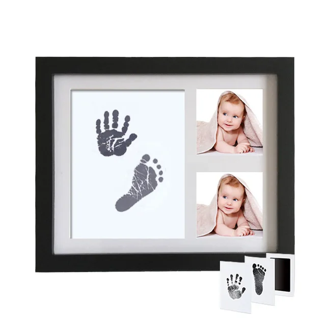 
Baby Ink Hand and Footprint Kit Handprint Picture Frame for Newborns Foot Impression Photo Keepsake for Girls & Boys 