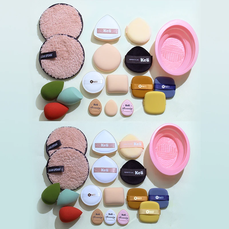 Manufacturer Private Label 5pcs Makeup Brush Set Powder Puff  Clean Sponge Cleaning Brush Pad