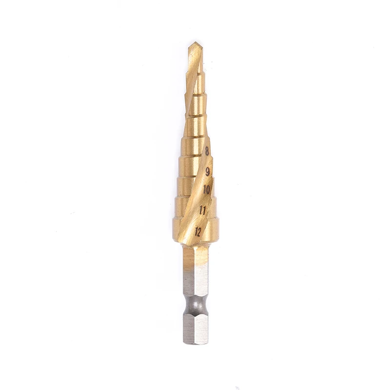 Ali-baba top supplier Step Drill Bit Three Large Pieces of High Speed Steel 4241 Spiral Groove In Bag