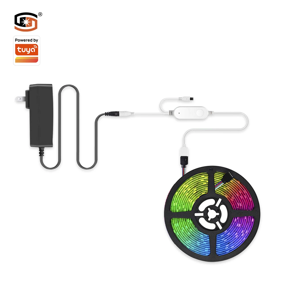 Alexa Google Home Tuya Wifi IP65 Flexible Waterproof 5M/10M LED Strip Light controller WIFI Strip LED Light RGB