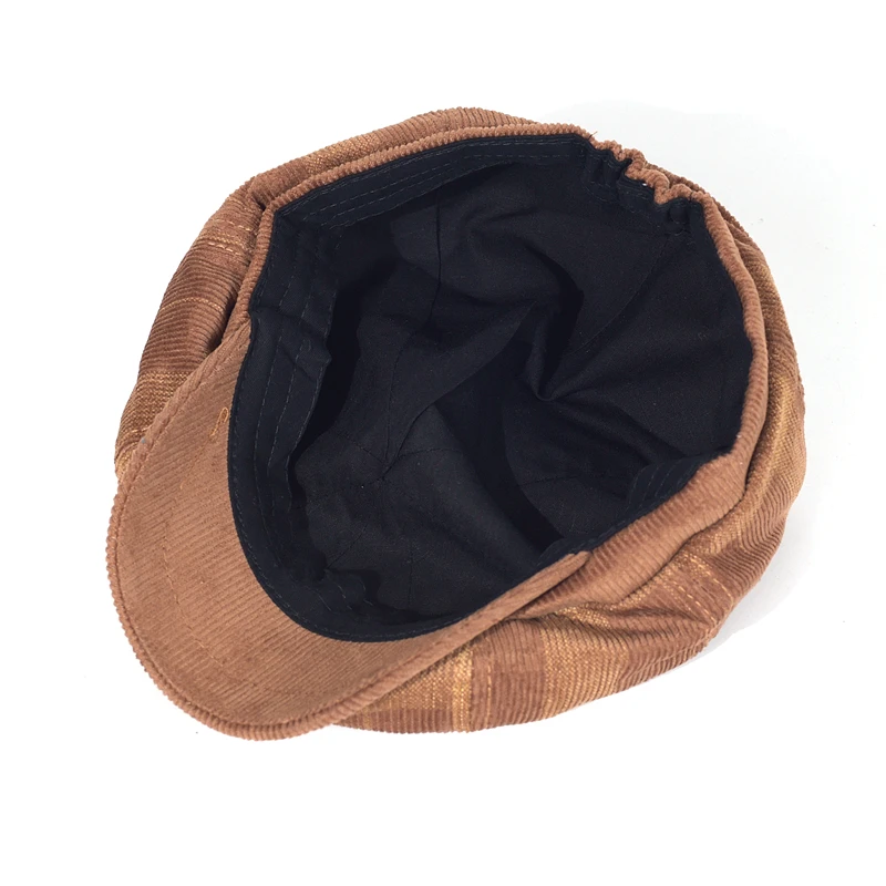 Newest Plain Corduroy Plaid Beret Hat Vintage Warm Driver Flat Cap Outdoor Autumn Winter Sport Baseball Cap Newsbou Cap