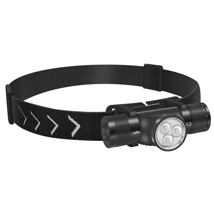 BORUiT 1500LM Headlamp with 3 LED Beads 6 Working Modes Rechargeable USB C with Charging Indication Memory Function Head Torch