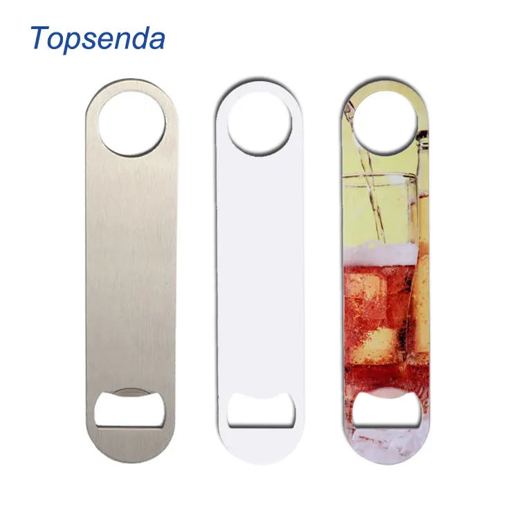 DIY Metal Bottle Cap Long Handle Opener White steel Sublimation Blank bottle opener